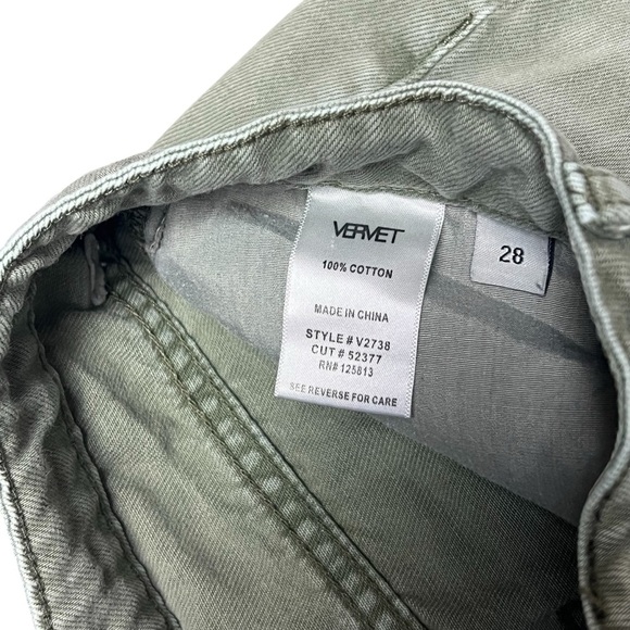 Vervet Leslie Distressed 90s Flare Jeans Green Size 28 - Picture 4 of 6